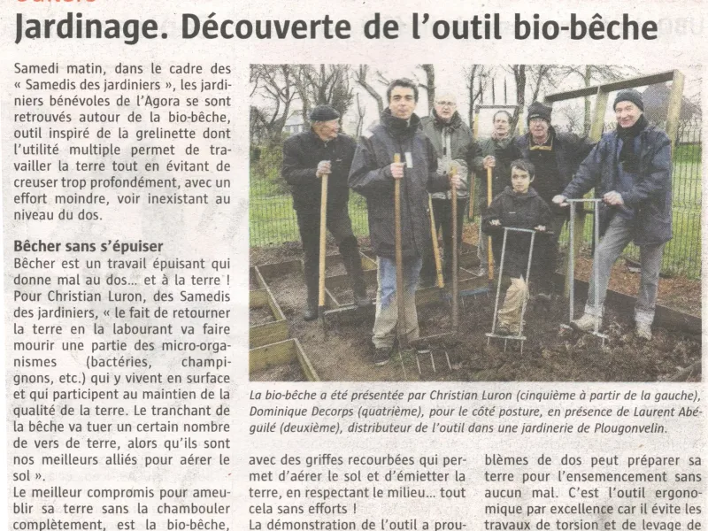 Démonstration de grelinette à l’Agora de Guilers au samedi des jardiniers
