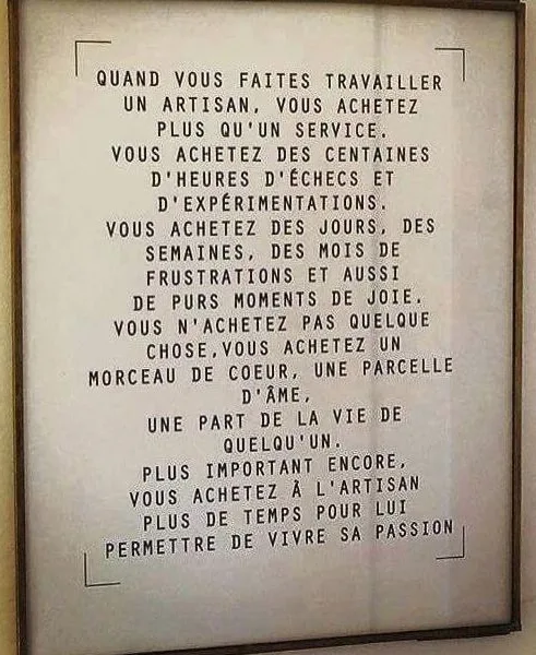 Quand vous faites travailler un artisans, vous achetez plus qu'un service.