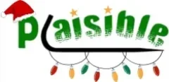 Logo PLaisible avec décoration de Noël accroché à la dent de Grelinette.